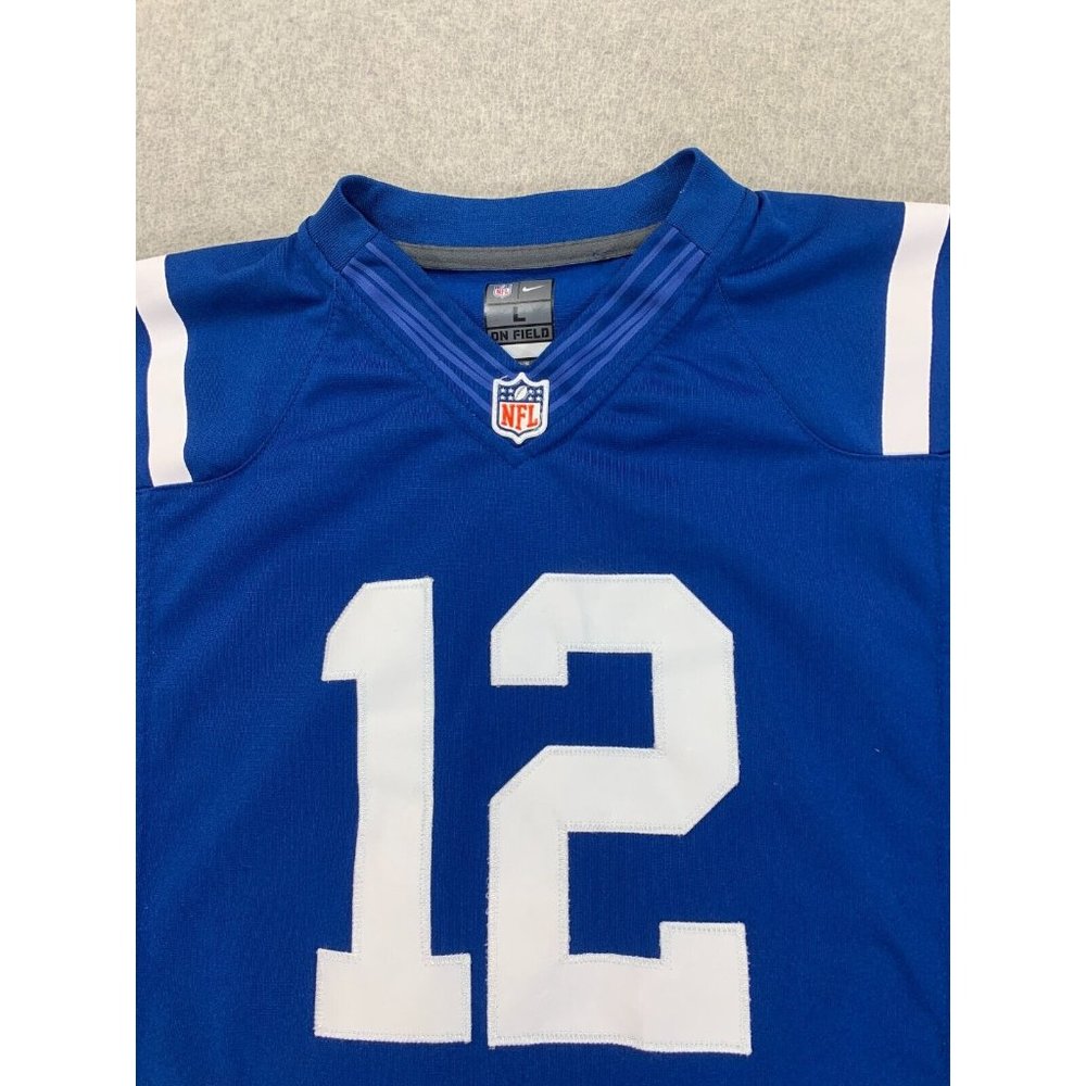 Indianapolis Colts Nike On Field Replica Football Jersey (#12 Luck) Youth Large - Picture 3 of 12